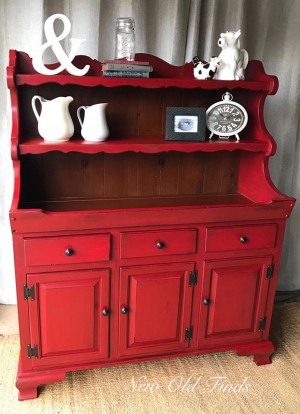 Milk Paint General Finishes Holiday Red Hutch