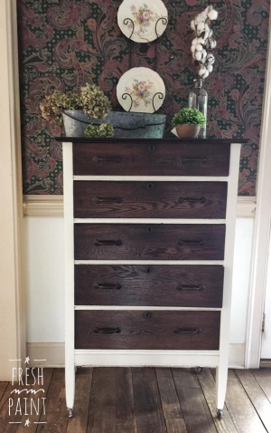 Oil Based Gel Stains General Finishes Vintage Dresser In Antique White Java